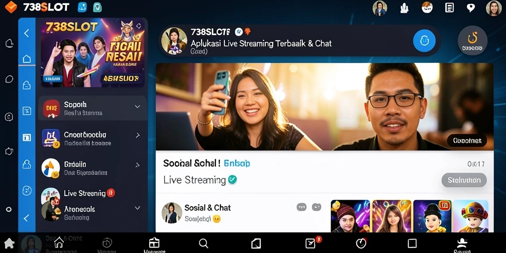 Antarmuka Live Streaming yang interaktif dan menarik di 738SLOT.