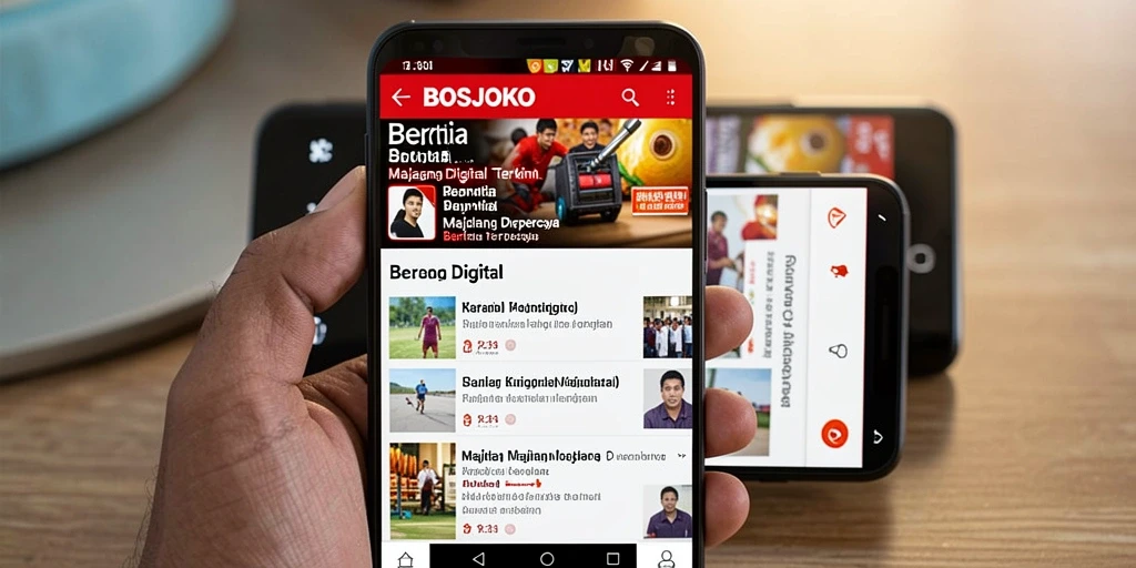 Antarmuka aplikasi Majalah Digital BOSJOKO yang menarik dan informatif.