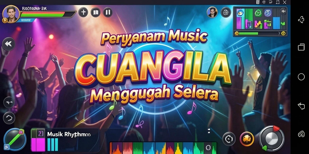 Antarmuka menarik CUANGILA dalam gameplay Musik Rhythm.