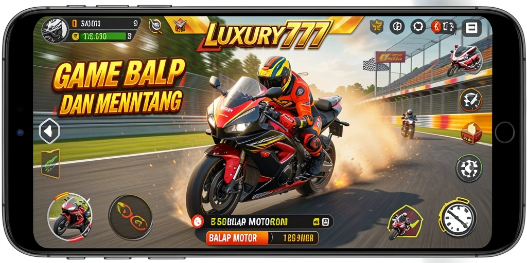 Tampilan antarmuka LUXURY777 yang menarik untuk balapan motor.